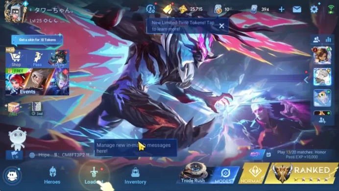 Hero 28 Skin 14|2 Legend(Yao,Li Xin),Charlotte(Epic),Huo Yi(Epic) |Check SS(HOK1900)