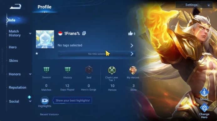 Hero 10 Skin 3|Starter with Legend Skin Selection Chest(Di Renjie,Angela,Yao,Skin Fragment 16)|Check SS(HOK1924)