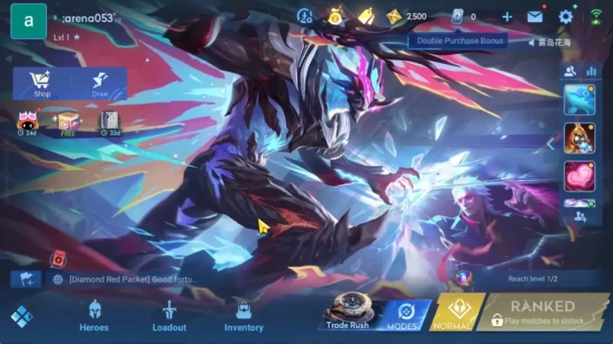 Hero 7 |Starter with Legend Skin Selection Chest(Di Renjie,Angela,Yao,Skin Fragment 16)|Check SS(HOK1903)