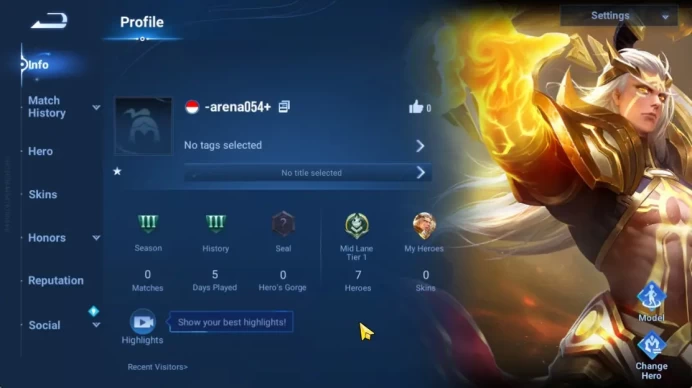 Hero 7 |Starter with Legend Skin Selection Chest(Di Renjie,Angela,Yao,Skin Fragment 16)|Check SS(HOK1904)