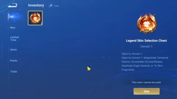 Hero 7 |Starter with Legend Skin Selection Chest(Di Renjie,Angela,Yao,Skin Fragment 16)|Check SS(HOK1920)