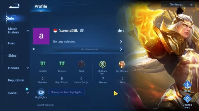 Hero 7 |Starter with Legend Skin Selection Chest(Di Renjie,Angela,Yao,Skin Fragment 16)|Check SS(HOK1906)