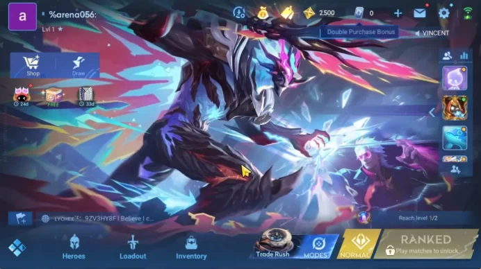 Hero 7 |Starter with Legend Skin Selection Chest(Di Renjie,Angela,Yao,Skin Fragment 16)|Check SS(HOK1906)