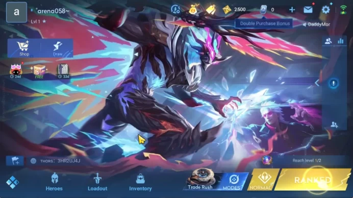 Hero 7 |Starter with Legend Skin Selection Chest(Di Renjie,Angela,Yao,Skin Fragment 16)|Check SS(HOK1908)