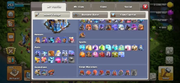 Th_18(XP 253)( WARDEN MAX)(125 WALL MAX & DEF & TROP MAX)(4 K GEM)(BEST VILLAGE)(LIFTIME WARANTY)