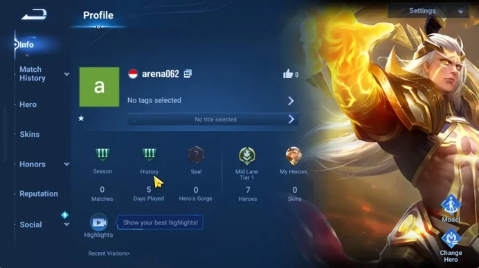 Hero 7 |Starter with Legend Skin Selection Chest(Di Renjie,Angela,Yao,Skin Fragment 16)|Check SS(HOK1914)