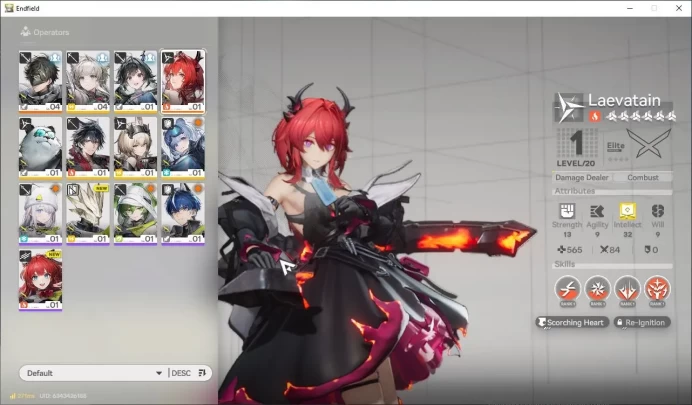 NA/EU Lv2|StarterDay2|Meta SSR Solo Laevatain+6SR (Perlica&Qianyu)|2 SR WP|Male MC|Gryphlink|Take Mail|CheckSS(END1371)