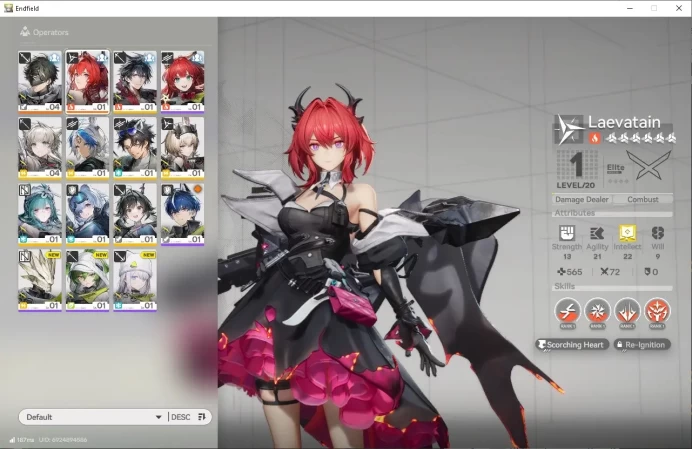 NA/EU Lv2|Day 2 Login|1860 Arsenal|1 Meta SSR (Laevatain)+7SR Operators|Male MC|GrypLink|Take Mail|CheckSS (END1366)