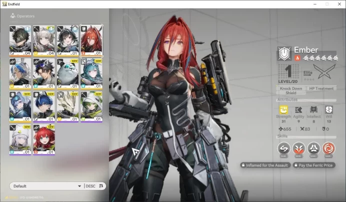 NA/EU Lv2 |Starter|400 Arsenal|1 SSR (Ember)+7SR Operators|6 5*WP|Male|GrypLink|Take Mail|Check SS (END1351)