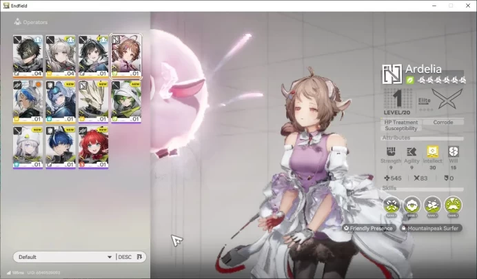 NA/EU Lv2 |Starter|1500 Arsenal|1 SSR (Ardelia)+4SR Operators|3 5*WP|Male|GrypLink|Take Mail|Check SS (END1349)