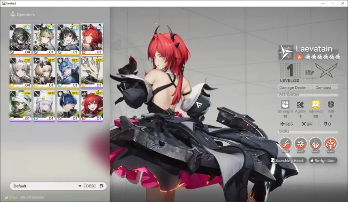 NA/EU LVL 2 |Fresh Starter Laevatain,Lifeng + 4 SR Character + 1 Weapon B6|Female MC|Log Gryplink|Take Mail|Check SS(END1014)