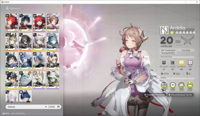ASIA LVL 10 | 3 SSR Laevatain,Ardelia, Lifeng, + 9 SR + 1 Weapon B6|Male MC|Log Gryplink|Take Mail|Check SS(END1046)