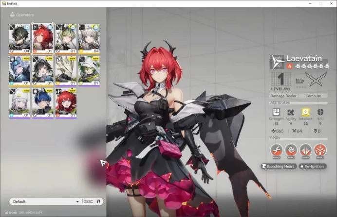 NA/EU Level 2 | Meta Starter 2 SSR Laevatain, Lifeng, 3 SSR Weapon |2200 Oberyl |Log GryphLink|(END1289)