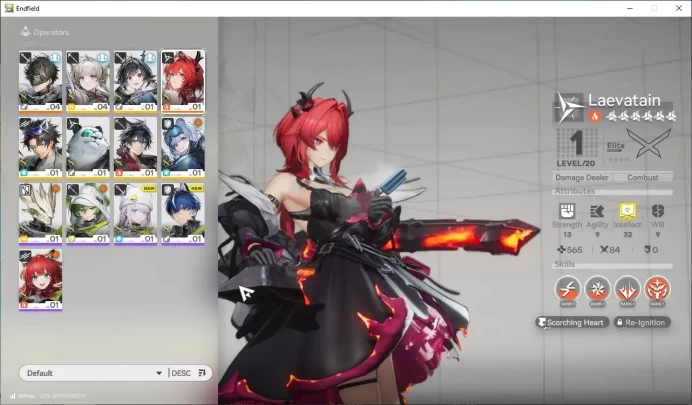 NA/EU Lv2 |Starter|1440 Arsenal|1SSR (Laevatain)+6SR Characters|2 5* WP|Male MC|GrypLink|Take Mail| SS (END1287)