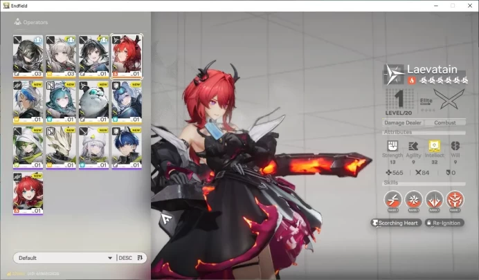 NA/EU Lv2 |Starter|1460 Arsenal|1SSR (Laevatain)+6SR Characters|4 5* WP|Female MC|GrypLink|Take Mail| SS (END1284)