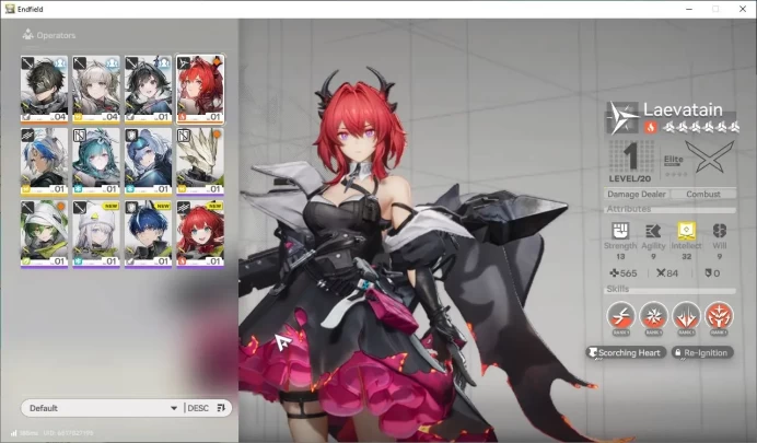 NA/EU Lv2 |Starter|1260 Arsenal|1SSR (Laevatain)+5SR Characters|3 5* WP|Male MC|GrypLink|Take Mail| SS (END1283)