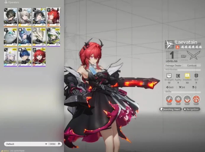 NA/EU LVL 2 | Fresh Starter + 1 Meta SSR (Laevatain) + 4 SR Character + HH-10xPermit |Skip Tutorial| GrypLink| (END1121)