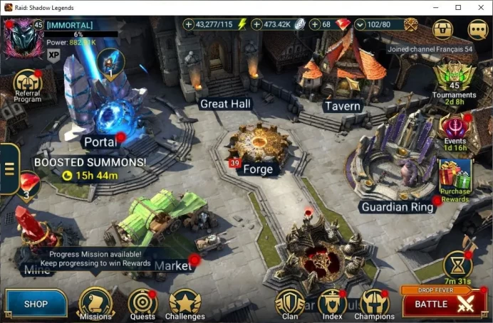 Lv45 882K Power|1 Mythic(Frolni)|22 Legend(Krisk,Brogni,Ninja,Rathalos,Xenomorph,McAngelo,Etc)|43K Energy|Plarium(RSL1463)