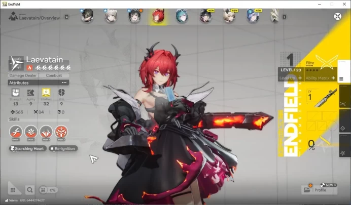 NA/EU Lv2 |1,8K+ Arsenal|Fresh Starter| Solo Meta SSR Laevatain| 6 SR [Perlica,Qianyu,etc]|GrypLink |Take Mail| SS (END1148)
