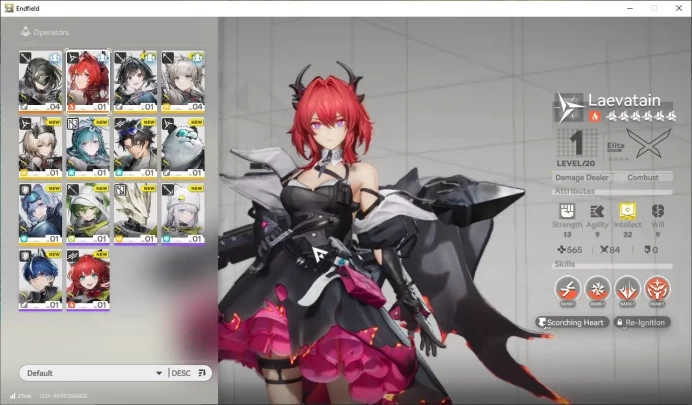 Asia Lv2 | Starter|1SSR (Laevatain)+7SR Characters|1 5* WP|Female MC|GrypLink |Take Mail| SS (END1209)