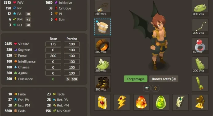 Hellmina : Pano 12 pa 6 pm , terre do crit + Kamas bonus