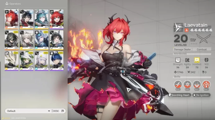 NA/EU Lv4 | Fresh Starter Laevatain + 5 SR Characters(Snow,Wulfgard,Etc)| Female MC |GrypLink |Take Mail| SS (END1185)