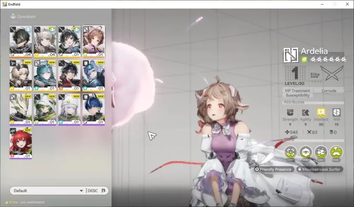 NA/EU Lv2 |Starter| 1SSR (Ardelia)+6SR Operators|1 6*+1 5* Wp|Male Mc|GrypLink|Take Mail|Check SS (END1190)