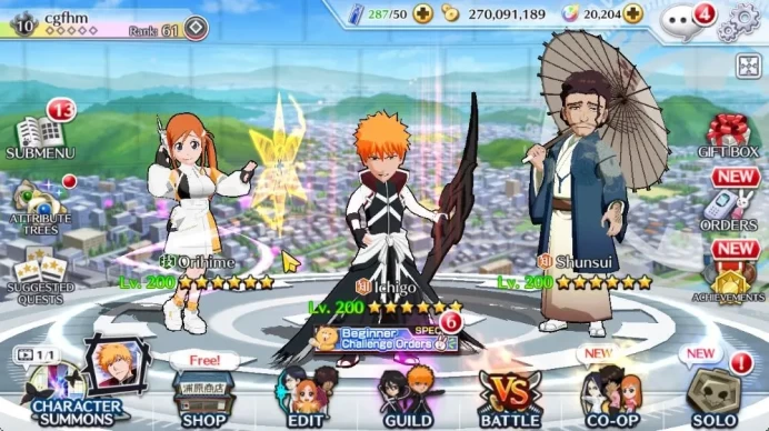 [GLOBAL]20K Orbs+Fresh All Story|Orihime FutureSociety,Shunsui Parasol24,Halibel Unleash,Aizen Fierce,Etc|CE ON|Klab ID(BBS2622)