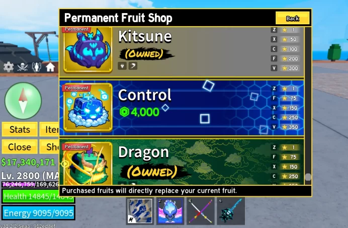 Lvl 2800 MAX Blox Fruits Acc | 7 PERMS (Dragon, Kitsune, Dough, Portal, Buddha) | Dark Blade, CDK, Godhuman