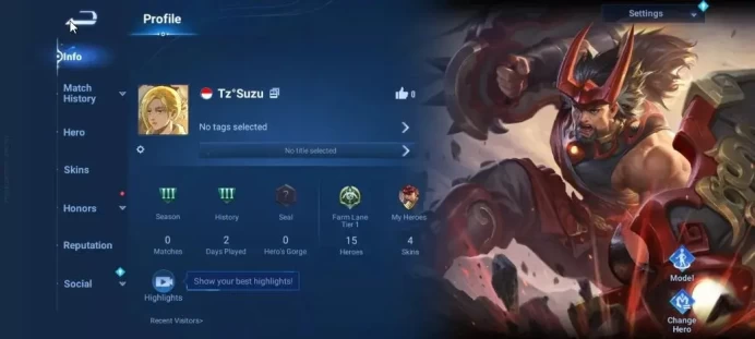 Hero 15 Skin 4|Starter with Legend Skin Selection Chest(Di Renjie,Angela,Yao,Skin Fragment 16)|Log Infinite|Check SS(HOK1946)