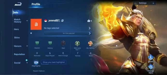 Hero 7|Starter with Legend Skin Selection Chest(Di Renjie,Angela,Yao,Skin Fragment 16)|Log Infinite|Check SS(HOK1975)