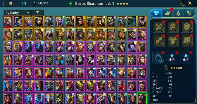Starter with Mythical - Siegfrund : 89k energy / 61 mln coins / Bad-el-Kazar, Shamrock, Arix, Ninja + 20 Login Legendaries