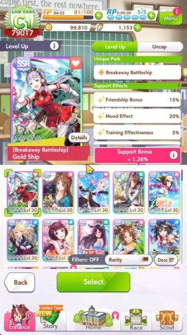 GLOBAL|79K TeamRank| 6Trainee 3star+ 12 SSR Card[KitasanLB1,Fine Motion,Yaeno MutekiLB 2,NishinoLB 1, Etc]|LogID|CheckSS(UM1210)