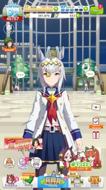 GLOBAL 46K TeamRank|652 carats|4 Trainee 3star+11 SSR Card[Super CreekLBM,Rice Shower,Etc]|LogID|Check SS(UM1199)