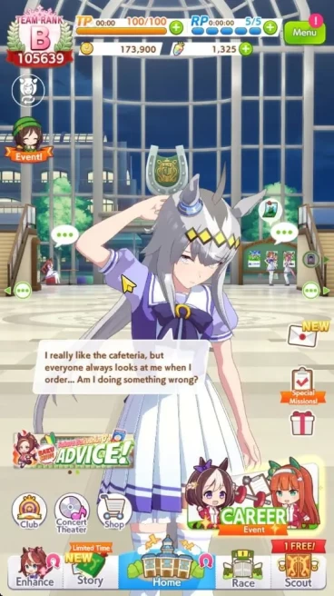 GLOBAL 100K TeamRank|1325 carats|3 Trainee 3star+7 SSR Card[Special Week,Super Creek,Etc]|LogID|Check SS(UM1163)