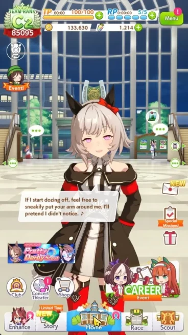 GLOBAL 85K TeamRank|1214 carats|7 Trainee 3star+13 SSR Card[Fine Motion, Super Creek, Super WeekLB1,Etc]|LogID|Check SS(UM1159)
