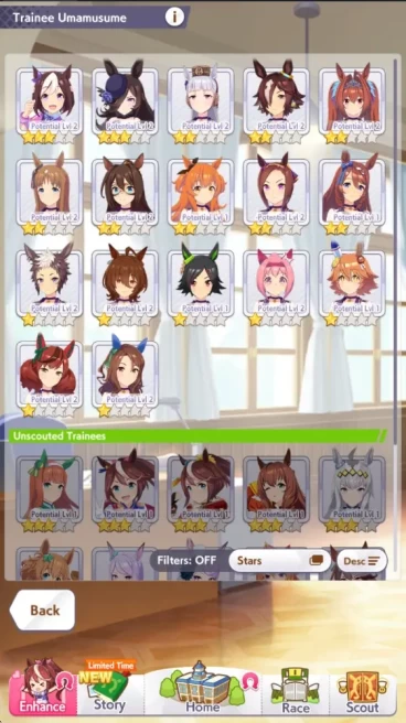 GLOBAL 34K TeamRank|6 SSR Super Creek, Fine Motion + Kitasan Black + 3More |2 Trainee 3 star|LogID|Check SS (UM1096)