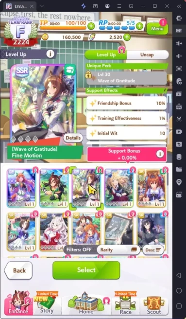 GLOBAL Fresh Starter|2500 Carats|4 SSR(FineMotion,Vodka,SilenceSuzuka,GoldCity)|Selector off|Log ID|Check SS(UM874)