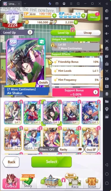 GLOBAL Fresh Starter|2200 Carats|5 SSR(FineMotion,AirShakura,GoldCity,TwinTurbo,&ETC)|Selector off|Log ID|Check SS(UM877)