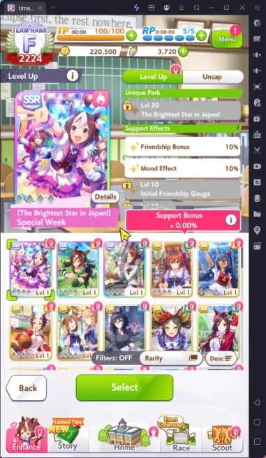 GLOBAL Fresh Starter|3700 Carats|3 SSR(SuperCreek,Vodka,SpesialWeek)|Selector off|Log ID|Check SS(UM892)