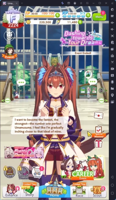 GLOBAL Best Starter Account|11480 Carats|2 SSR Support(Fine Motion+Special Week)|Traine Ticket On|Log ID|Check SS(UM980)