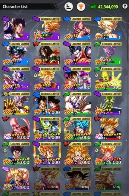 B134-IOS+Android-UL Super Buu+LR Vegito Full Red Star+21 Legends+Good Equipment+SS2 Goku Full Red Star+Gotenks 11 Red Star+Vegito Red Star