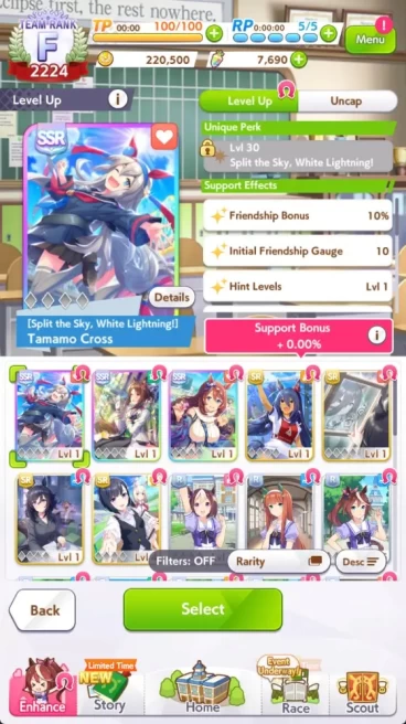 Global|Fresh Account 7,6K Carats + 3SSR Support (Super Creek, Tamamo Cross, Fine Motion)|Chapter 1|Log ID|(UM965)