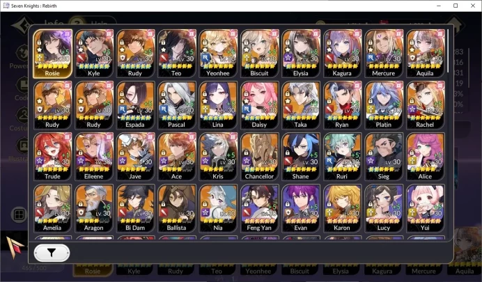 [Re:BIRTH]Global300xx|Old7k Rosie|33 Legend(KyleTc6,RudyTc8,EspadaTc6,PascalTc4 & ETC)|6 Legend Pet|Google|CHECK SS(SKR1026)