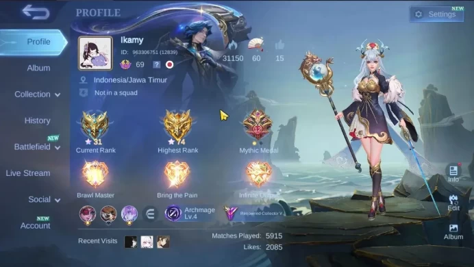 Hero 132|Skin226|High Glory 74|CC Natalia,SS Badang,Naruto Vale,AKAI Anniv,DT[Lance,Valir],LB Granger|TakeMail|CheckSS(MLBB2188)