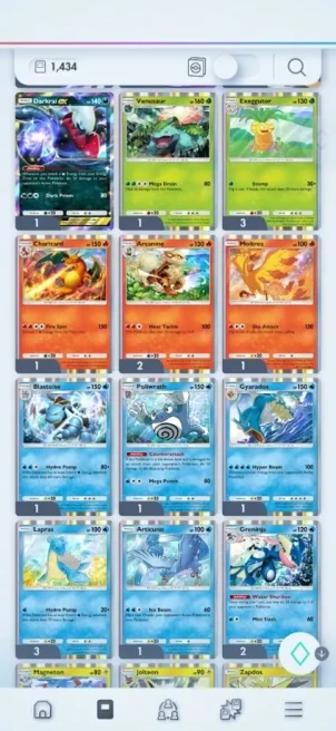 1434 Cards |3 Crown (2 Mewtwo Crown & Mew Crown) + 37 EX Total Cards | Ready Decks | Nintendo |Check SS (PKM841)