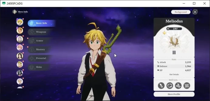 SEA|Starter Lv 8|4 SSR|MeliodasP1, Escanor, Jericho, Guila & 6 SR|2 SSR Selector|185 Star Frag|Log Google|Take Email|SDO1060