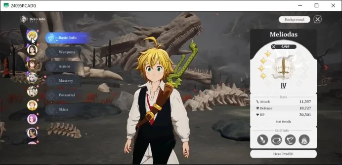 SEA|Lv40|6 SSR|MeliodasP4,GuilaP2,DianeP2,MannieP1,KingP1,Drake +10SR|2 SSR Selector|240 Star Frag|Log Google|Take Email|SDO1064