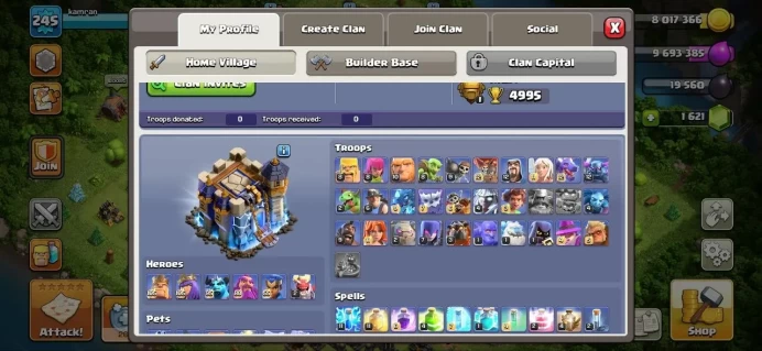 Th_18(5 HEROS MAX)(125 WALL MAX)(18 E.EPIC MAX)(LOCAL N.L)(1 AUXILIARY WORKER MAX)(7 SKIN HERO)(LIFTIME WARANTY)(C.N FREE)