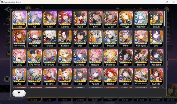 Global SEA|4 Ex-7k[Melia,Juri,Rosie,Gelidus]+16 TC6[Ryan,Kyle,LuBu,Freyja,Wukong,Biscuit,Etc]|36K Ruby+Elena Prem|Google|SKR1177